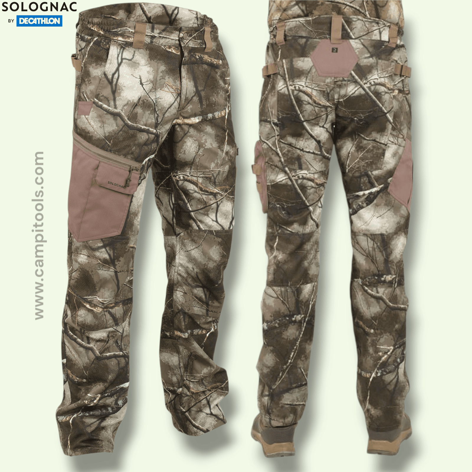 1000093559.png SOLOGNAC Pantalon Chasse 500 Respirant Camouflage Treemetic - الصورة 1