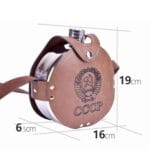 ⁦Flasque Métallique Portable 1200ml en Acier Inoxydable 18/8 avec Étui en Cuir pour Activités Extérieures⁩ - الصورة ⁦2⁩